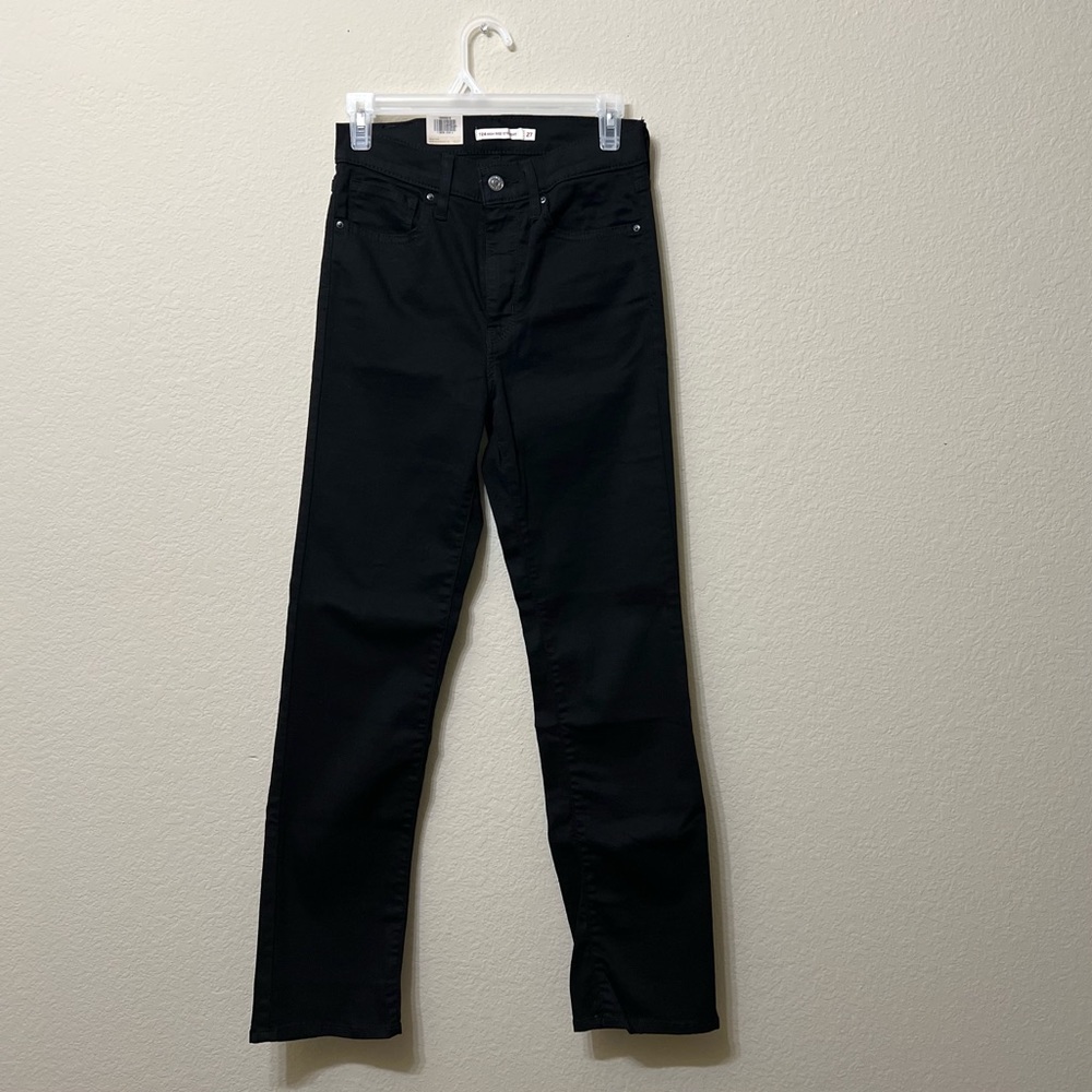 Levi's Black 724 High-Rise Straight Jeans (4 Short/27)